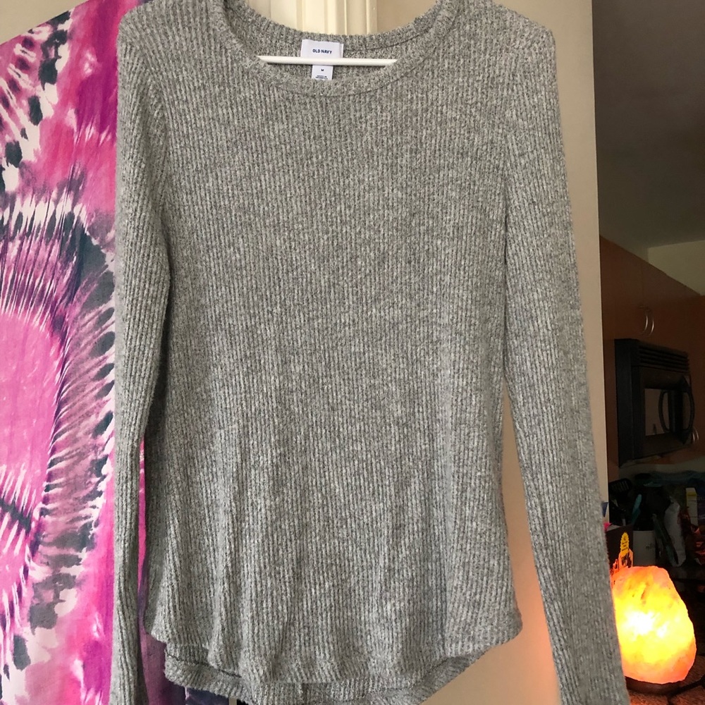 NWOT gray ribbed sweater
